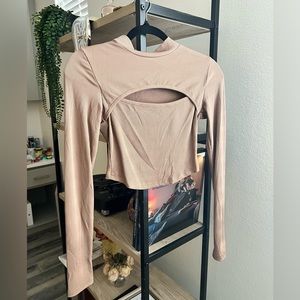 Brown cut out long sleeve